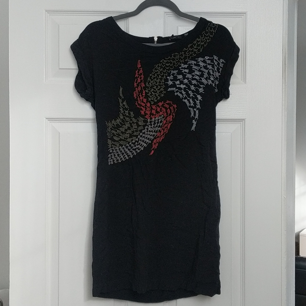 Black mini dress.